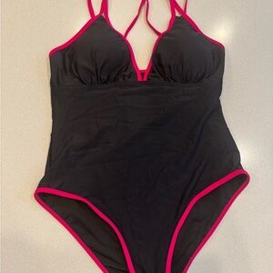 B2PRITY Black and Pink Women's One Piece Swimsuit New With Tags Size: XL